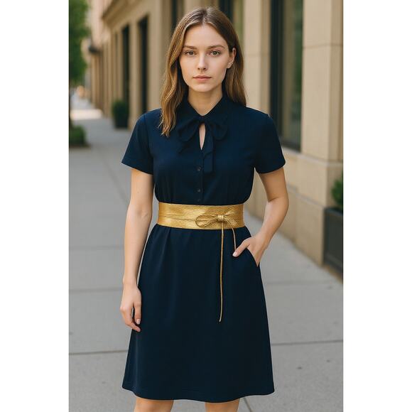 Boutique Accessories - 2/$30 Belt Wrap Around Waist Gold Boho Gypsy Cinched Faux Leather Tie Bow